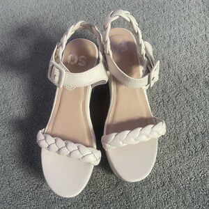 SO Women's White Braided Platform Sandals